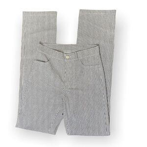 VINTAGE High Waisted Pinstripes Straight Leg Pants